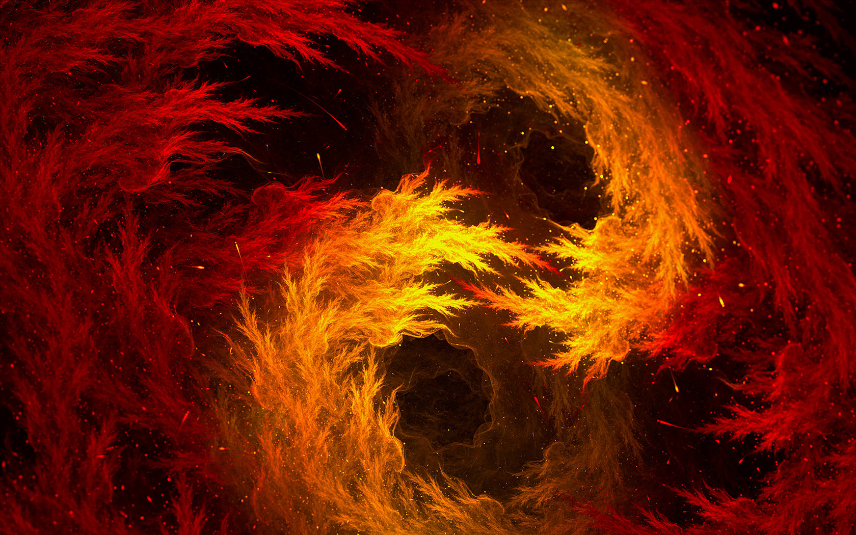 Intertwining Spiral Red Fire Wallpaper