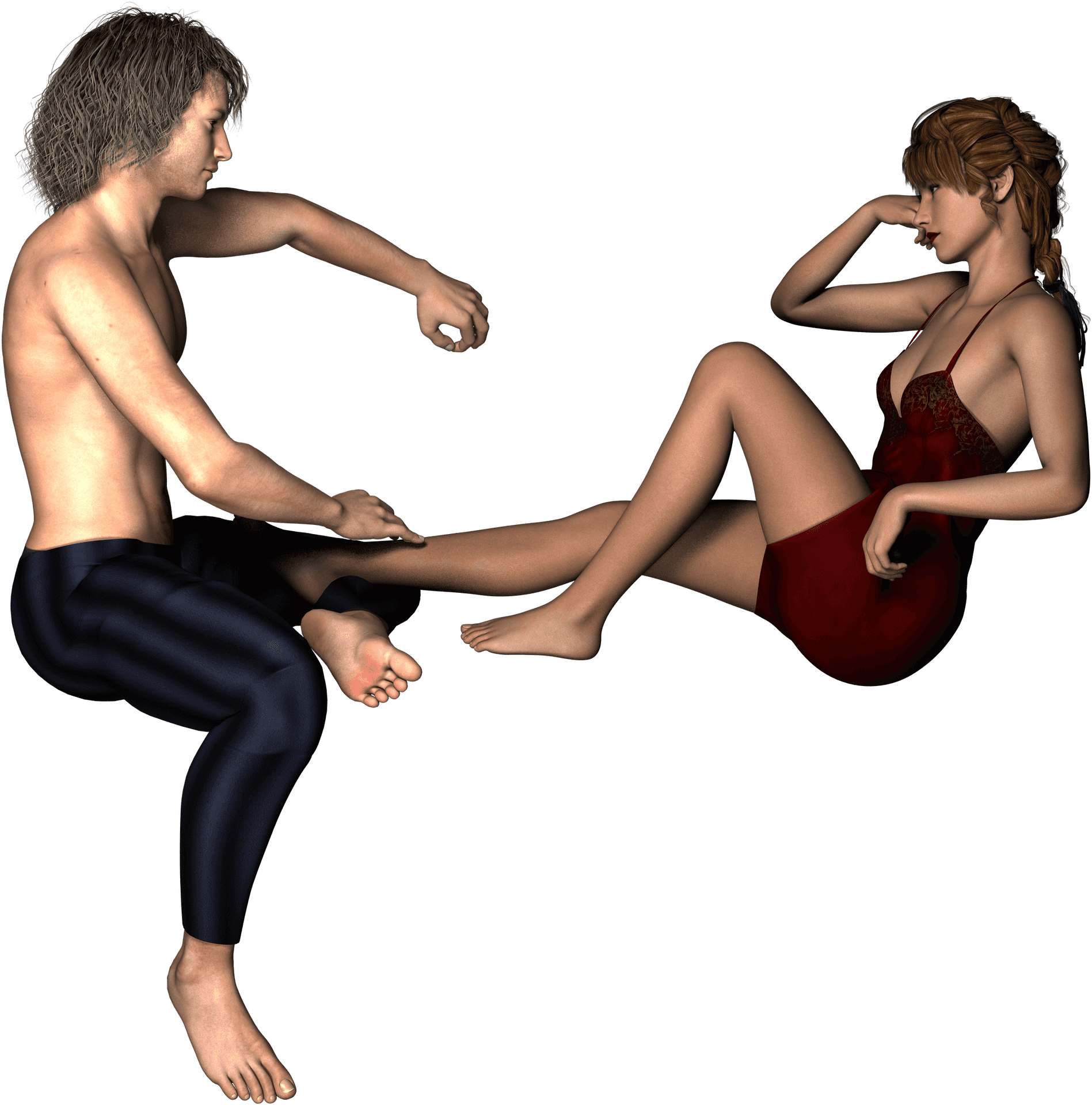 Intimate Couple3 D Art PNG