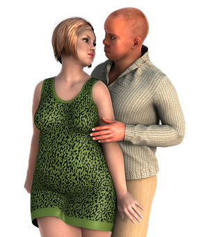 Intimate Couple3 D Render PNG