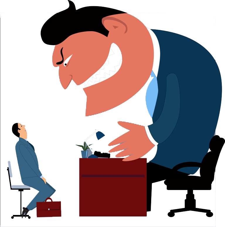 Intimidating Boss Interview Cartoon PNG