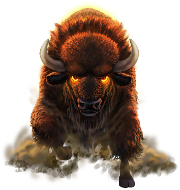 Intimidating Buffalo Glowing Eyes PNG