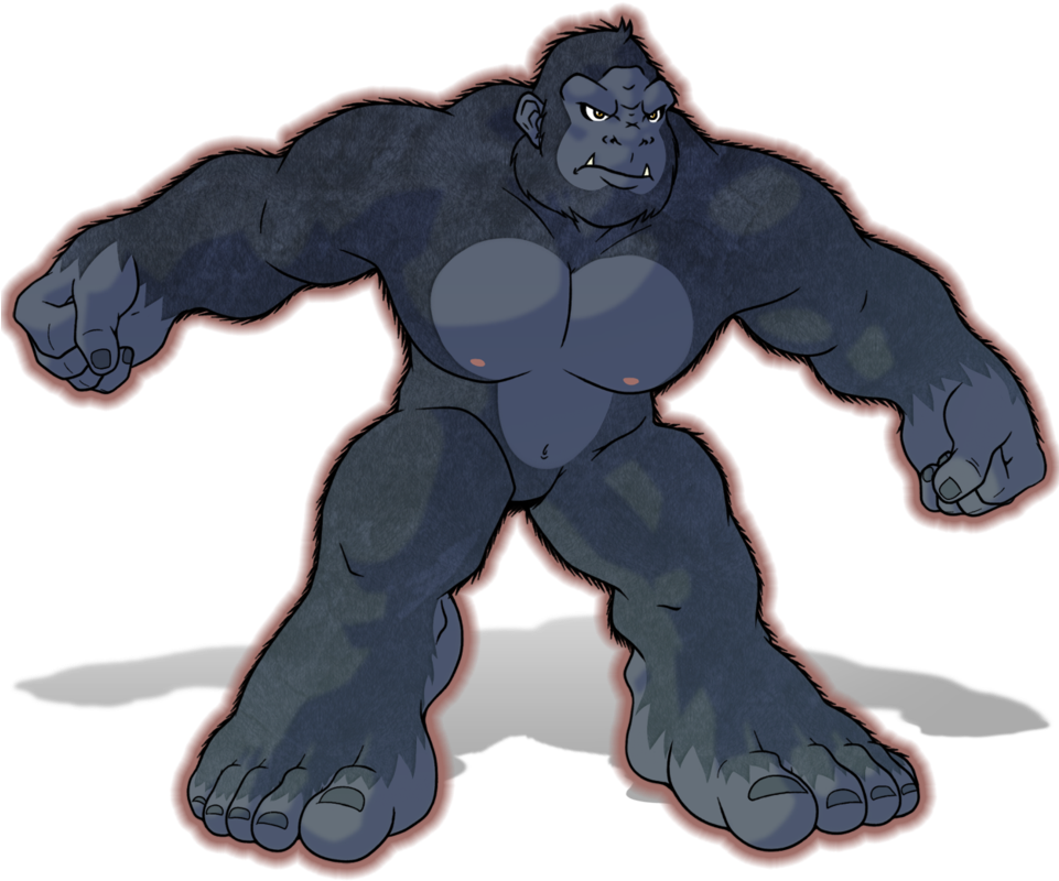 Intimidating Gorilla Stance PNG