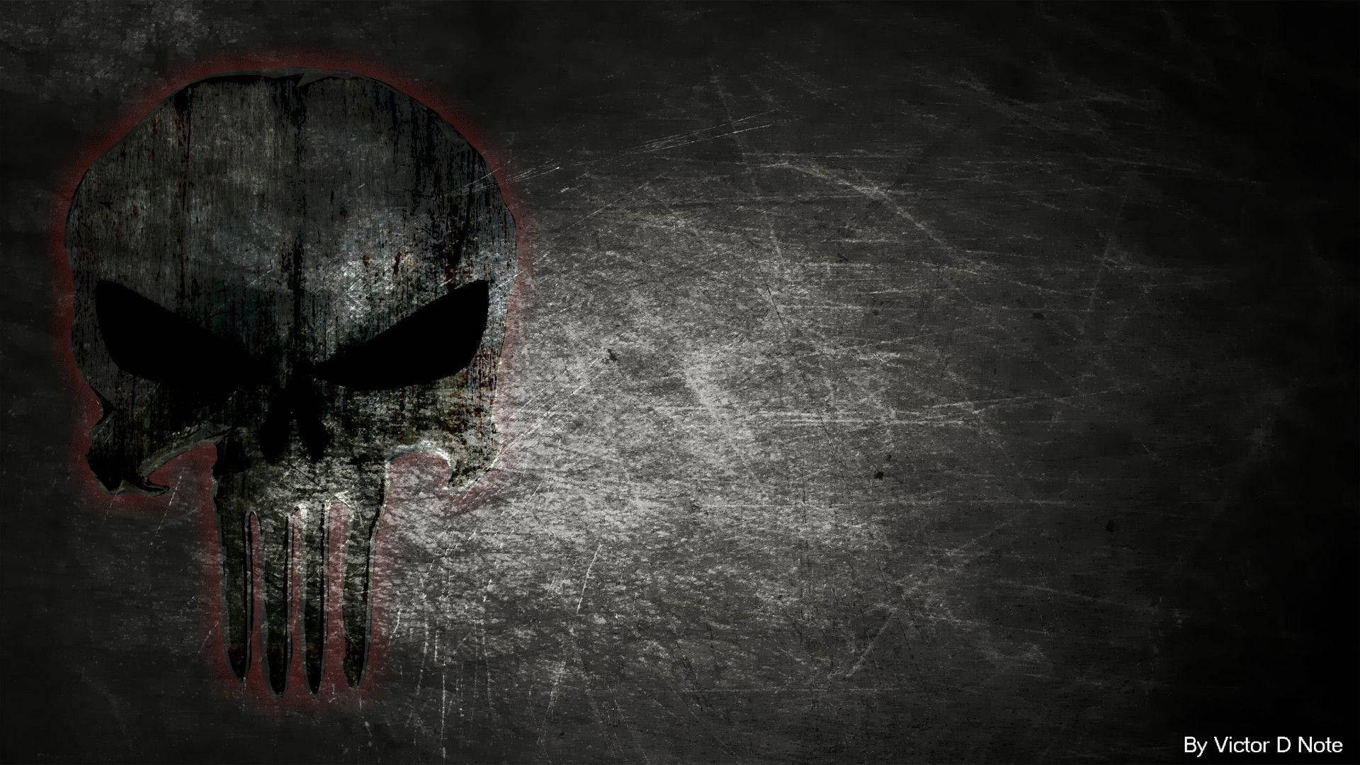 Intimidating Punisher Skull Logo Wallpaper