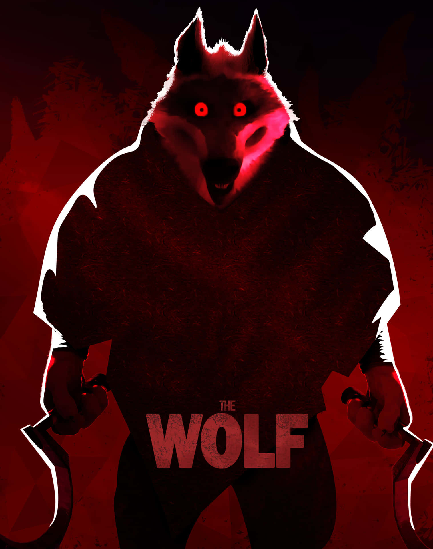 Intimidating Red Wolf Artwork Wallpaper