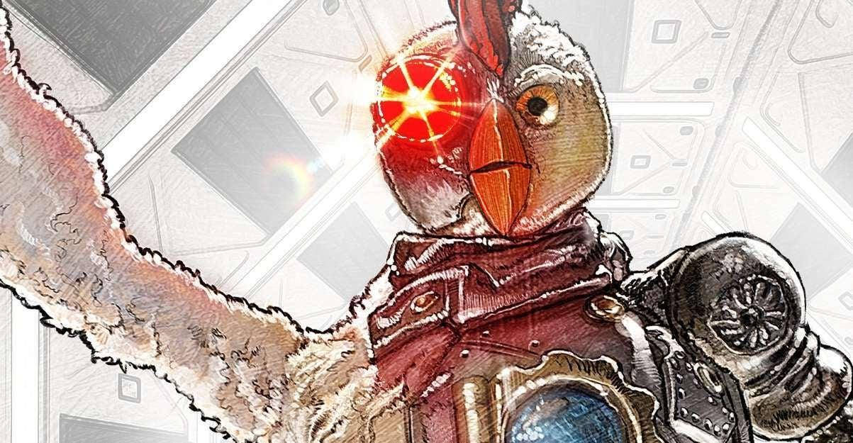 Intimidating Robot Chicken Artwork Wallpaper