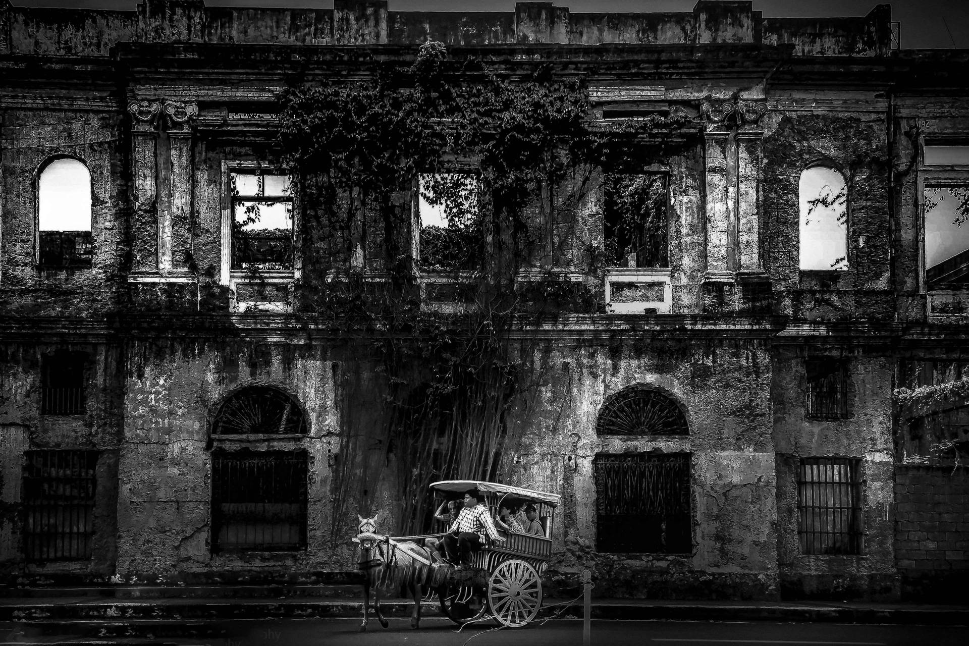Intramuros Manila Monochrome Photography Wallpaper