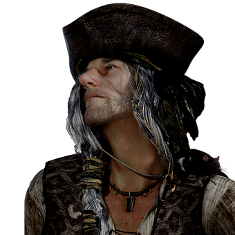 Intrepid Pirate Portrait PNG
