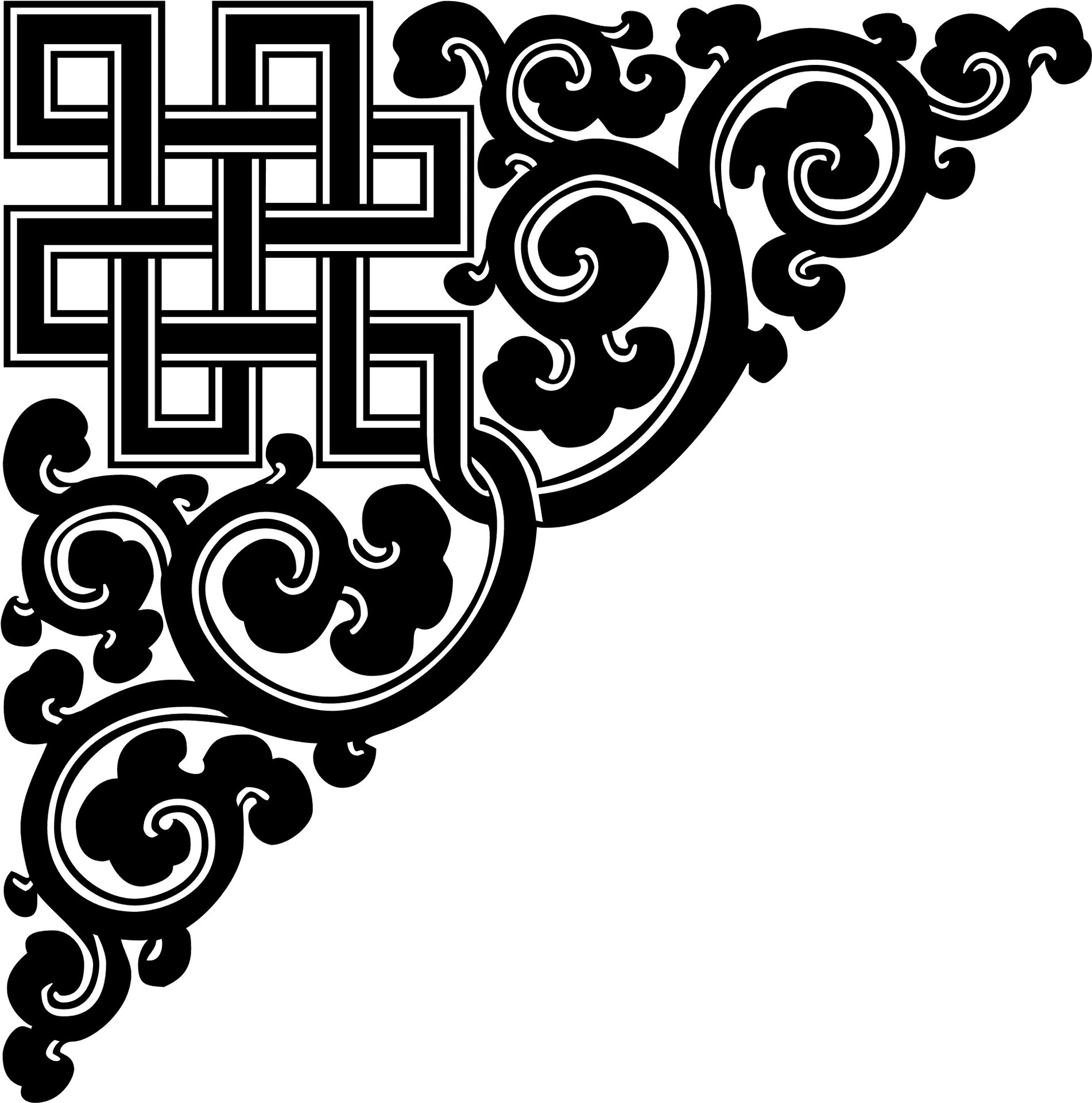 Intricate Asian Knotwork Design PNG