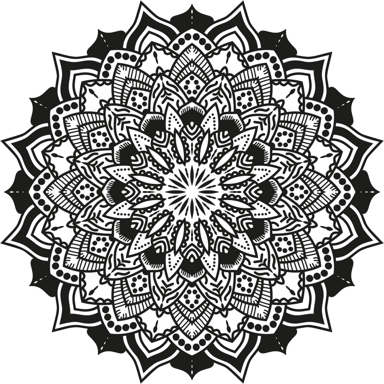 Intricate Black Mandala Design PNG
