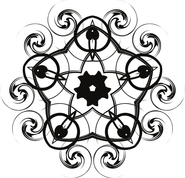Intricate Black Mandala Design.png PNG
