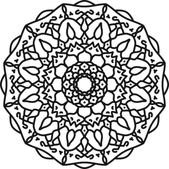 Intricate Black Mandala Pattern PNG