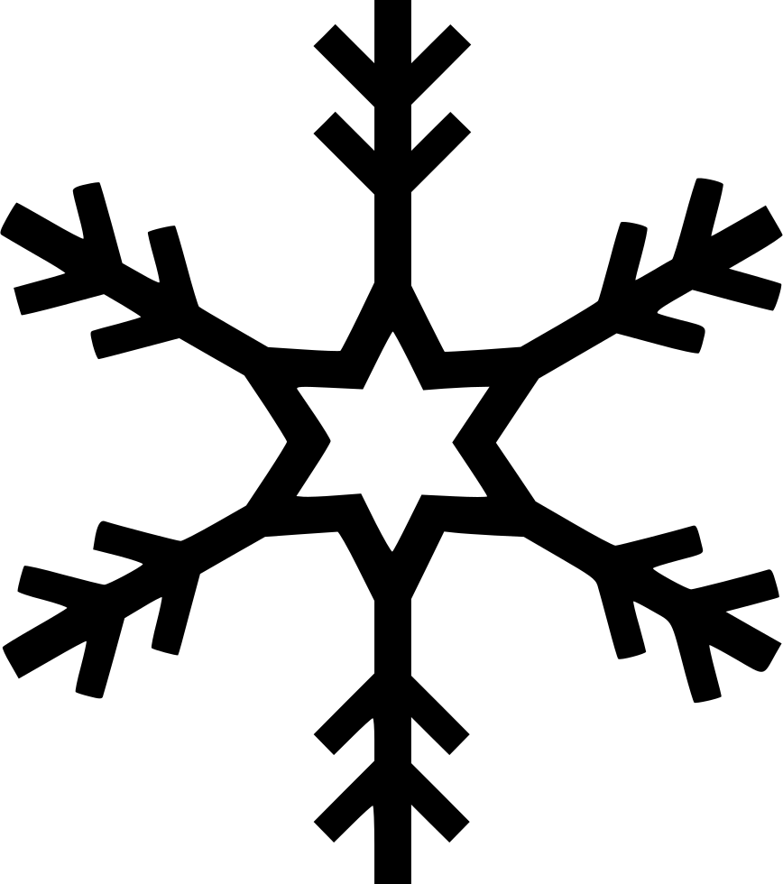 Intricate Black Snowflake Design PNG