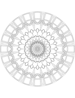 Intricate Black White Mandala Design PNG