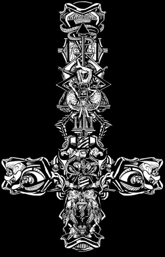 Intricate Blackwork Tattoo Design PNG