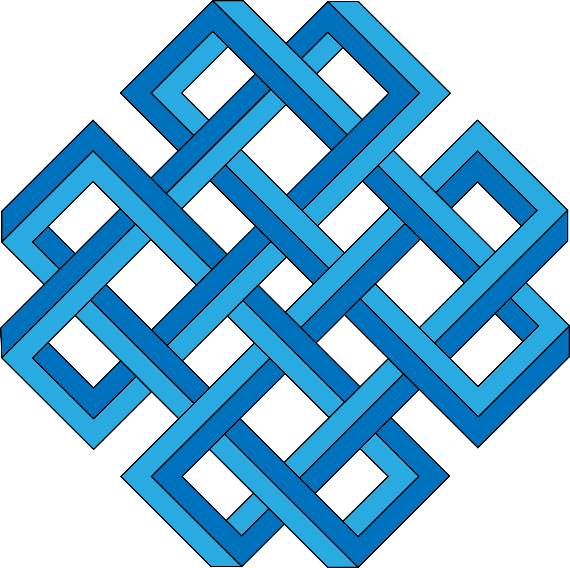 Intricate Blue Geometric Pattern PNG
