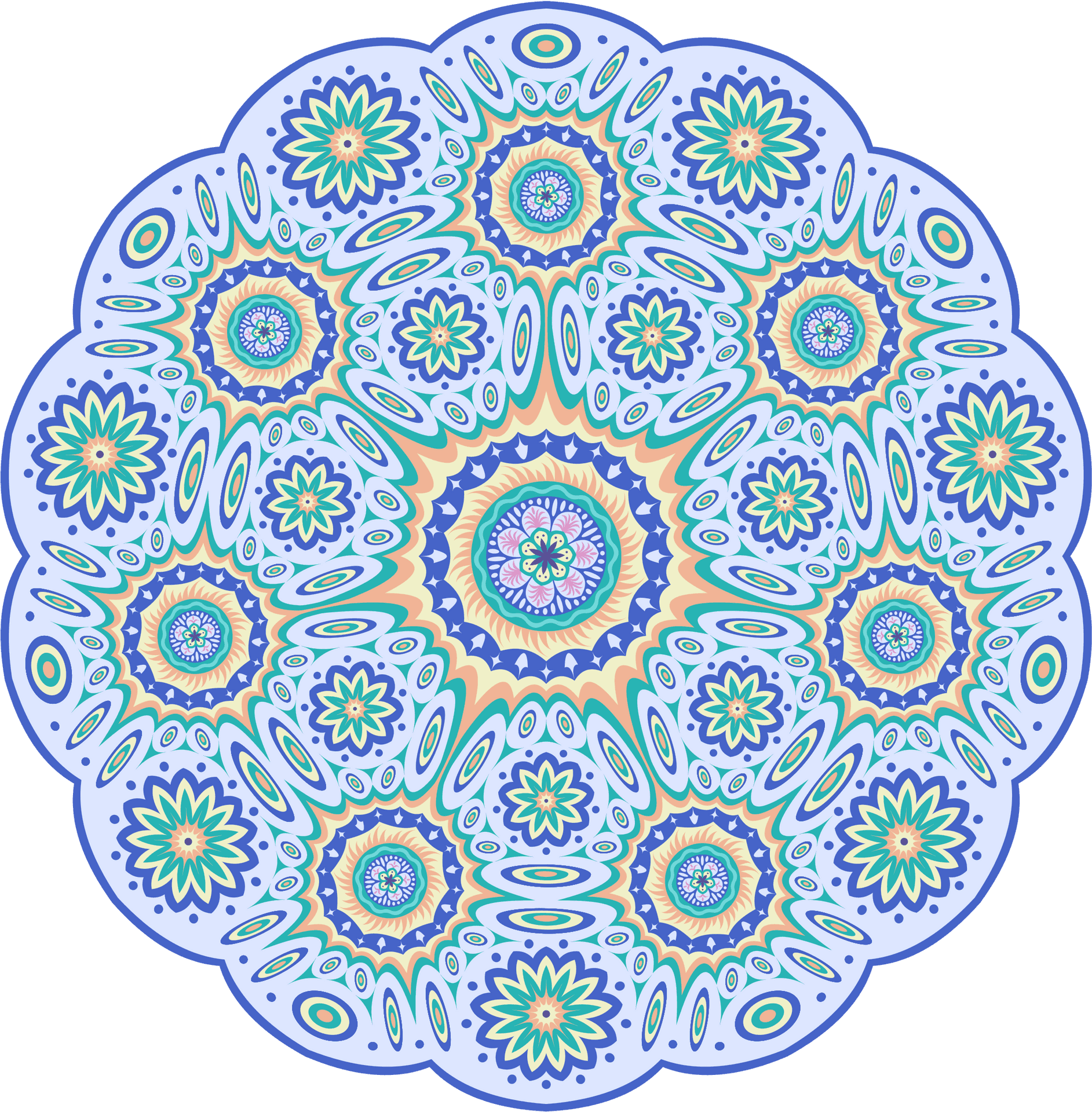 Download Intricate Blue Green Mandala Art | Wallpapers.com