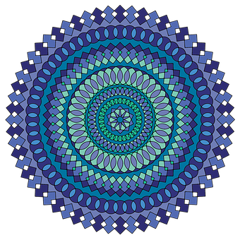 Intricate Blue Mandala Art PNG