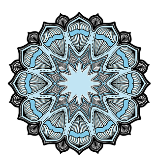 Intricate Blue Mandala Design PNG