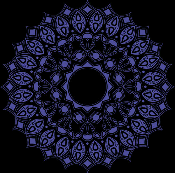 Intricate Blue Mandala Design PNG