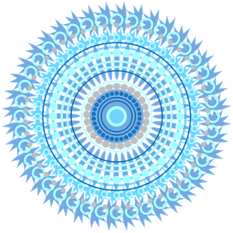 Intricate Blue Mandala Design PNG