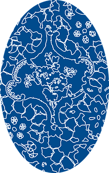 Intricate Blue Pattern Egg PNG