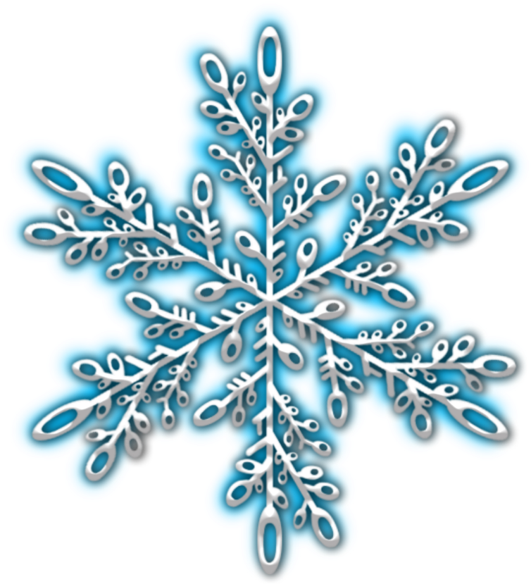 Intricate Blue Snowflake Graphic PNG