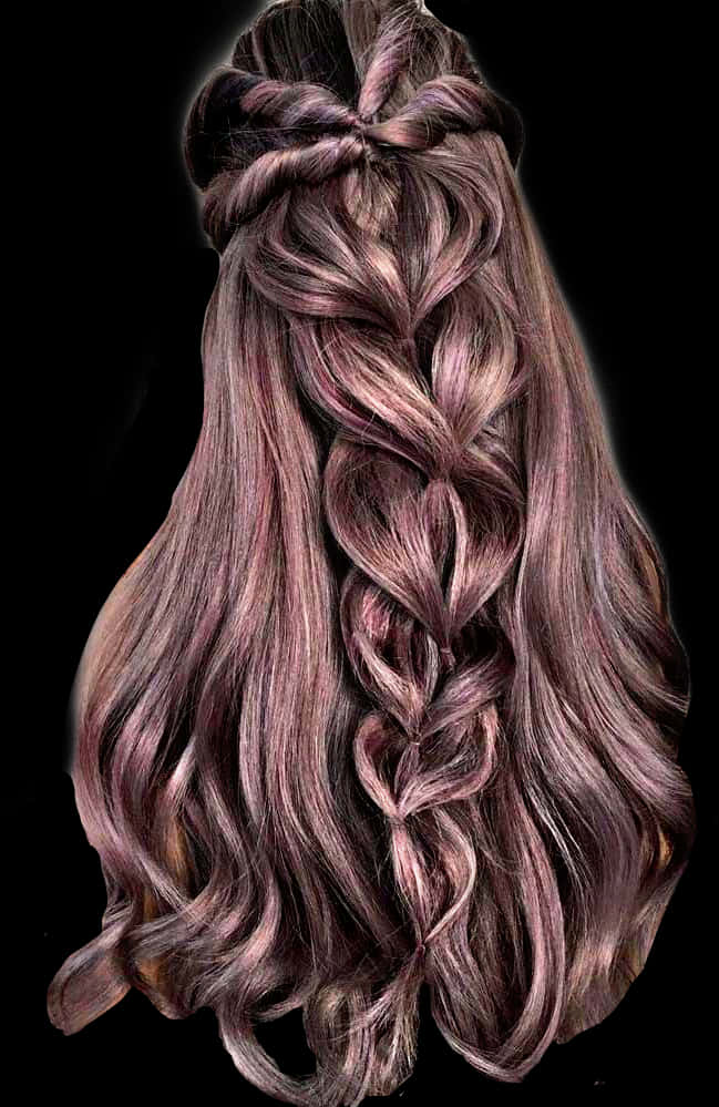 Intricate Braided Hairstyleon Long Hair PNG