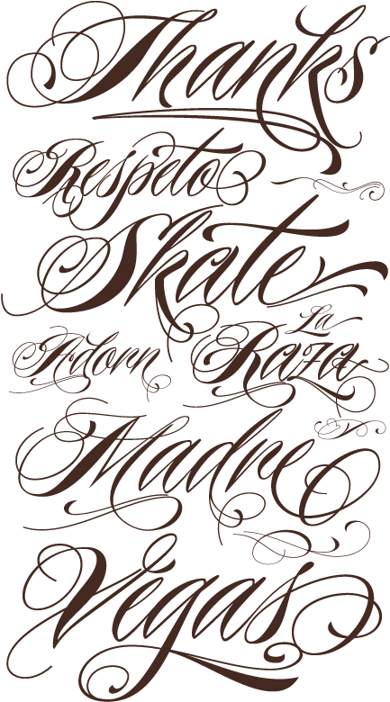 Intricate Calligraphy Tattoo Design PNG