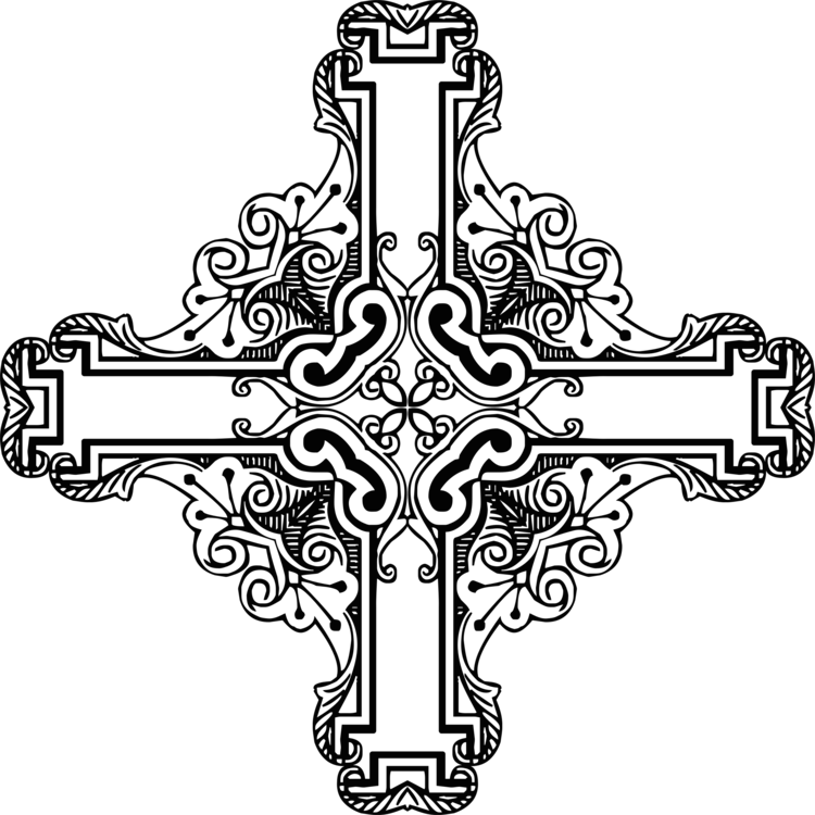 Intricate Celtic Cross Design PNG