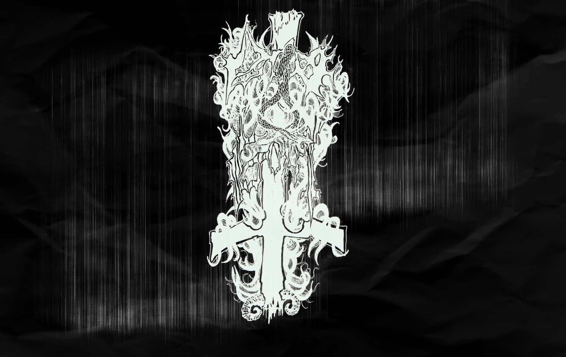 Intricate Dark Artwork Cross Wallpaper