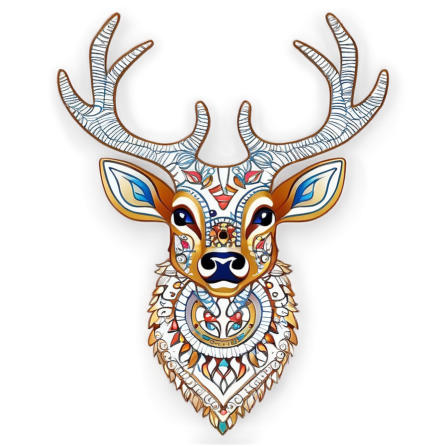 Intricate Deer Head Mandala Png 1 PNG