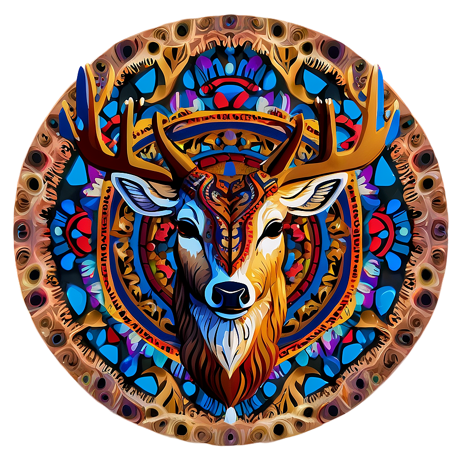 Intricate Deer Head Mandala Png Fet8 PNG