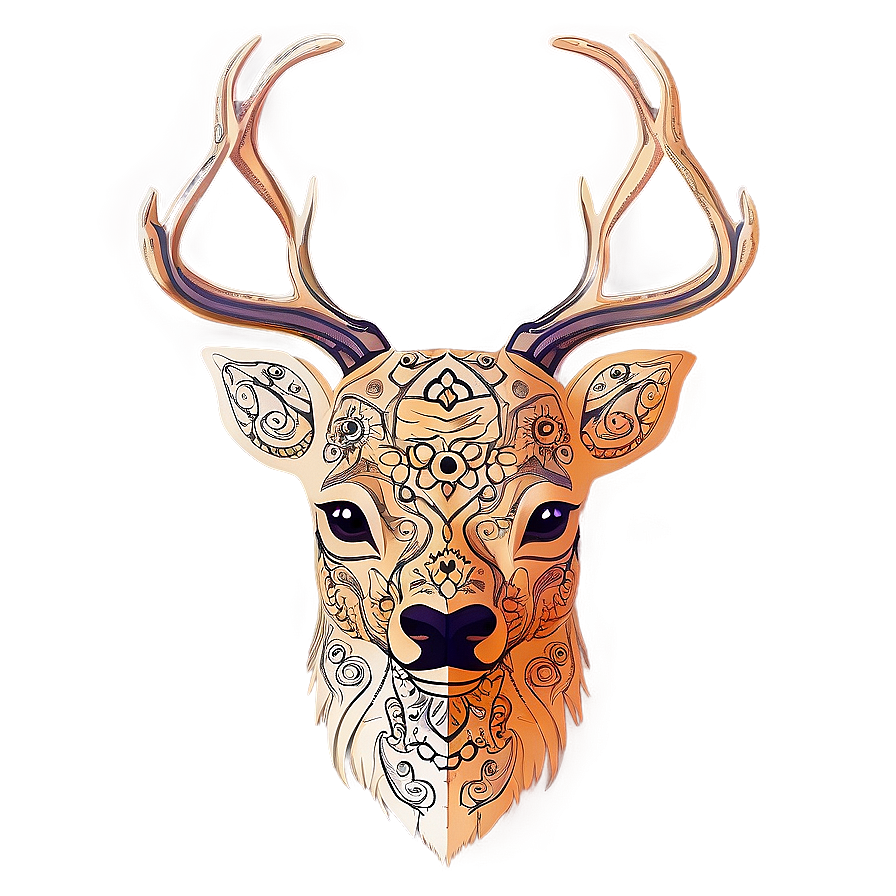 Intricate Deer Head Mandala Png Wnj PNG