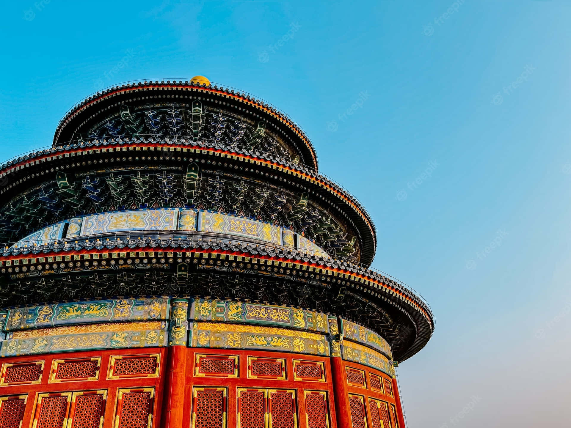 Intricate Details Of The Temple Of Heaven's Designs Wallpaper