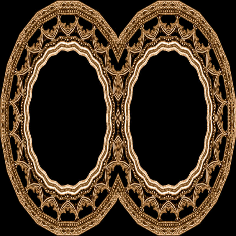 Intricate Dual Oval Frame Design PNG