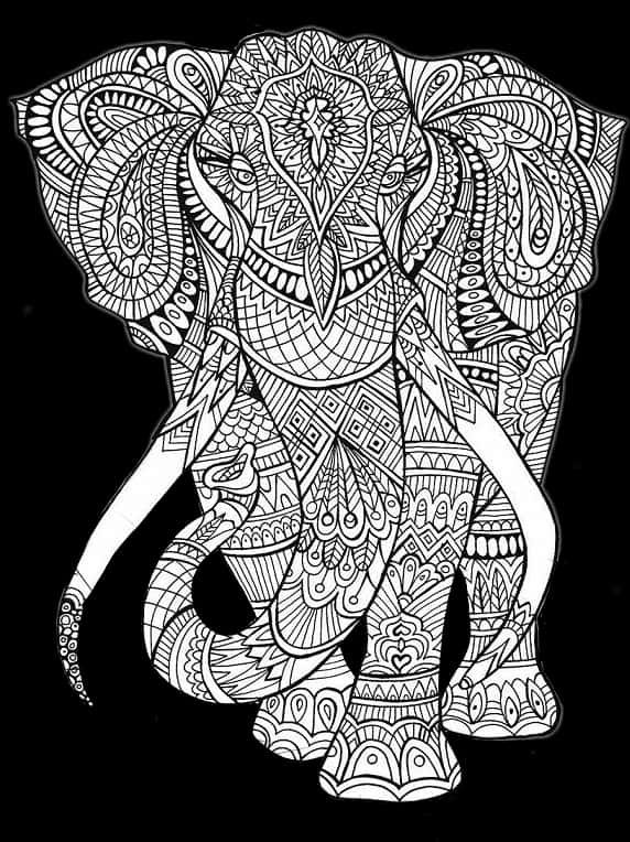 Intricate Elephant Mandala Art PNG
