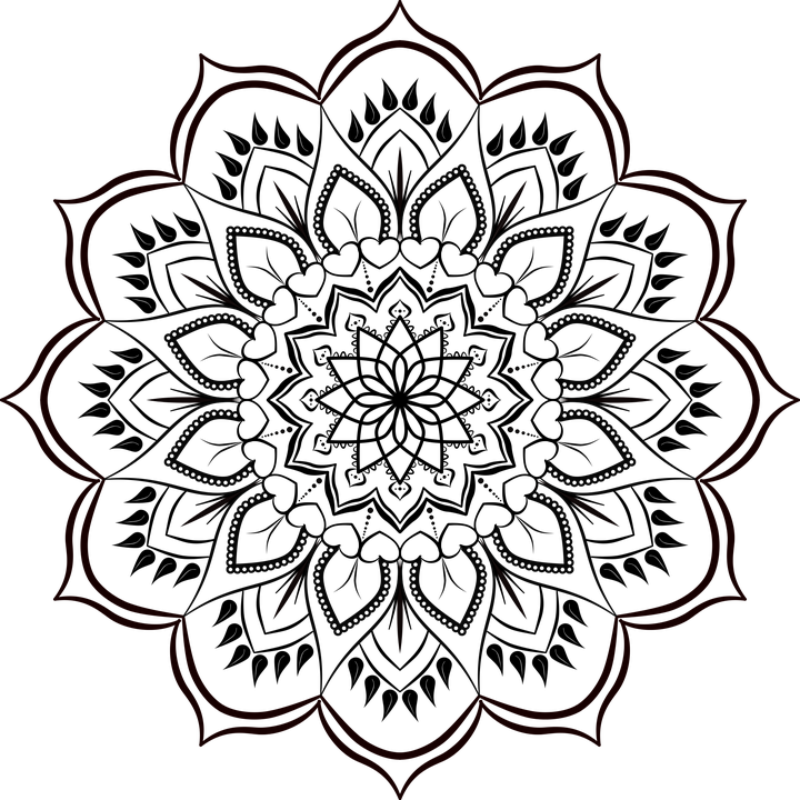 Intricate Floral Mandala Design PNG