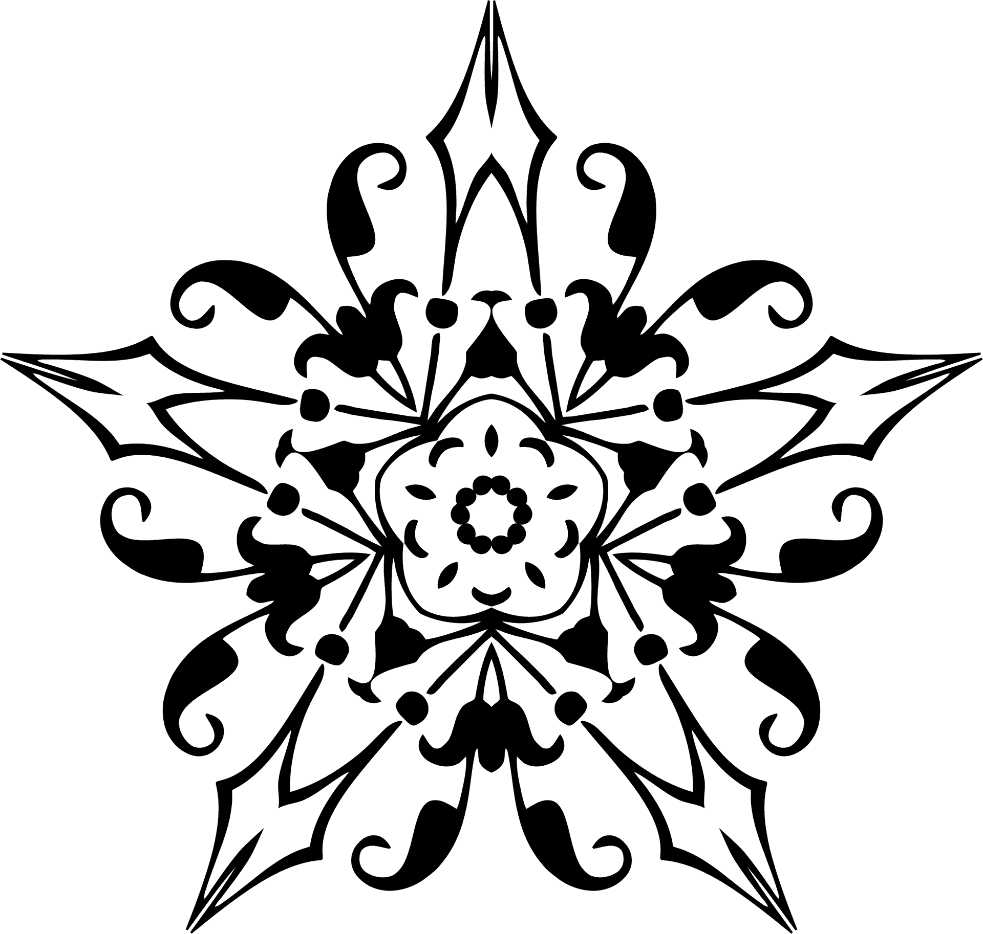 Intricate Floral Ornament Vector PNG
