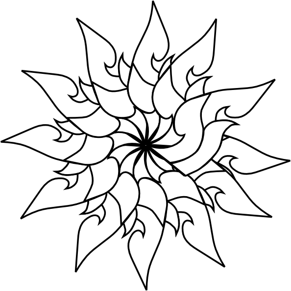 Intricate Flower Outline Design.png PNG