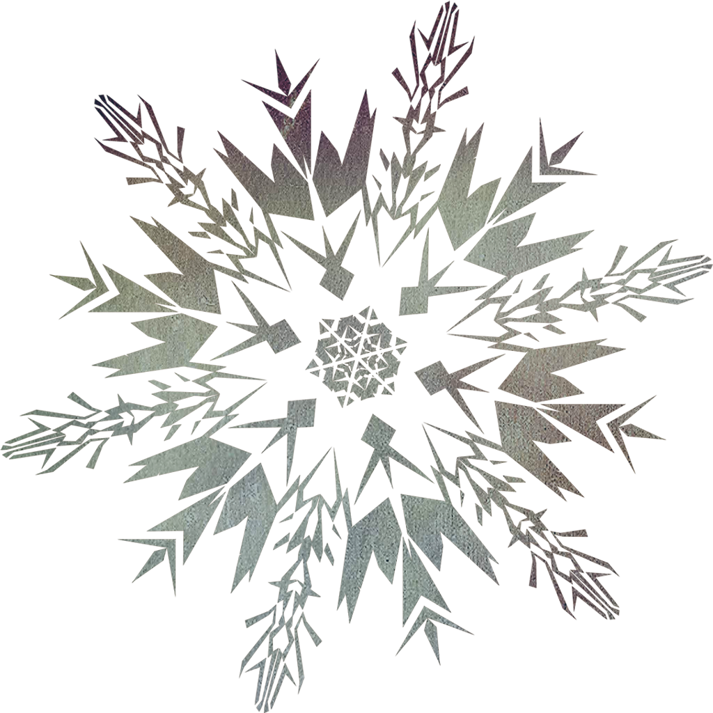 Intricate Frozen Snowflake Design PNG