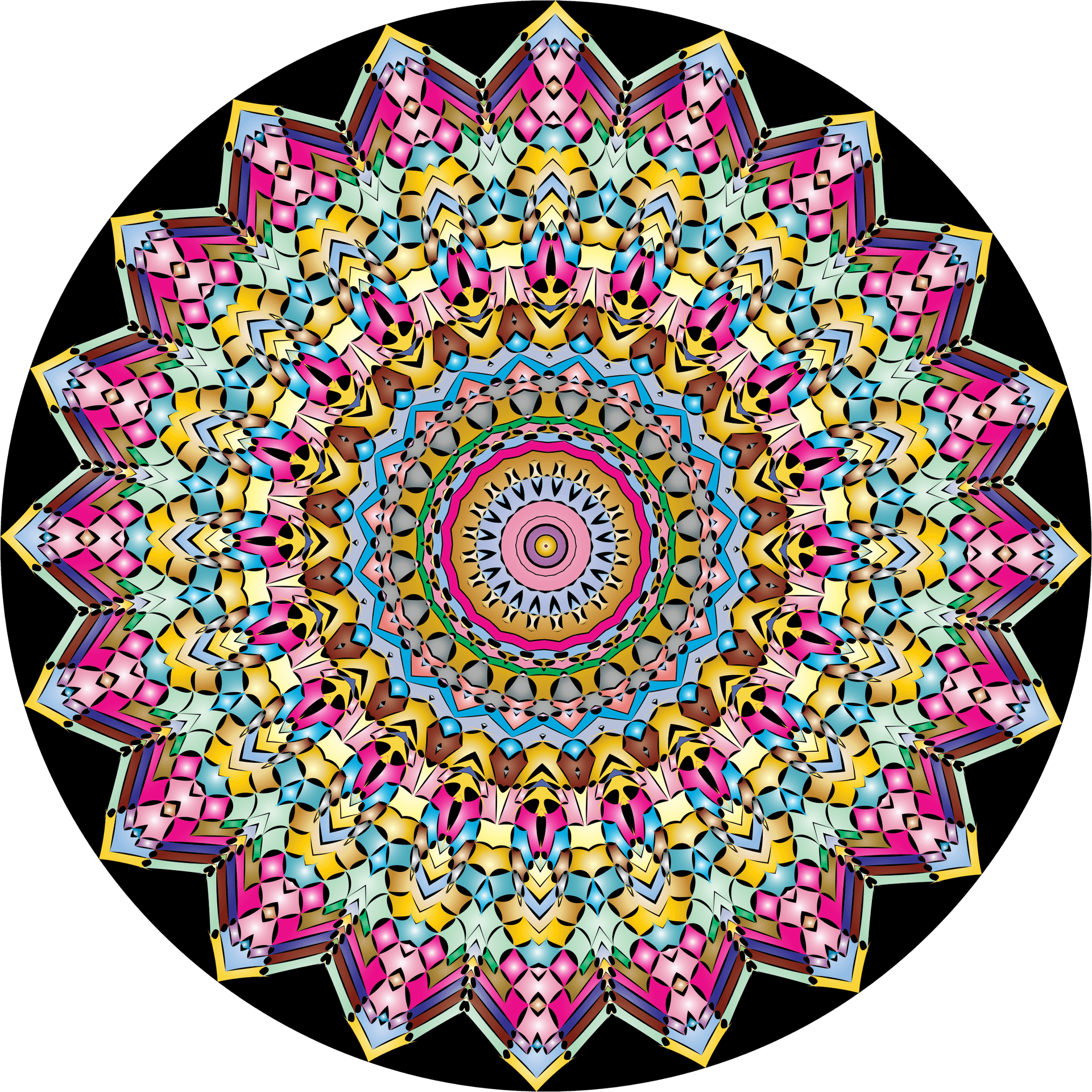 Intricate Geometric Mandala Art PNG
