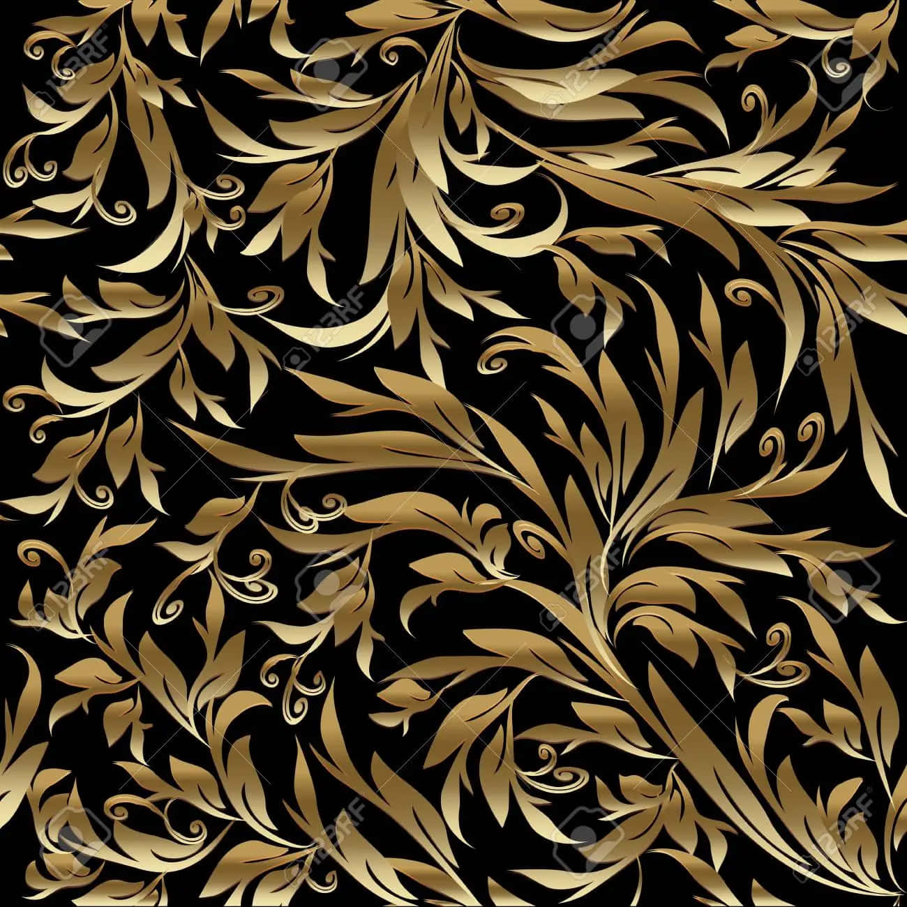 Intricate Gold Leaves [wallpaper] Wallpaper