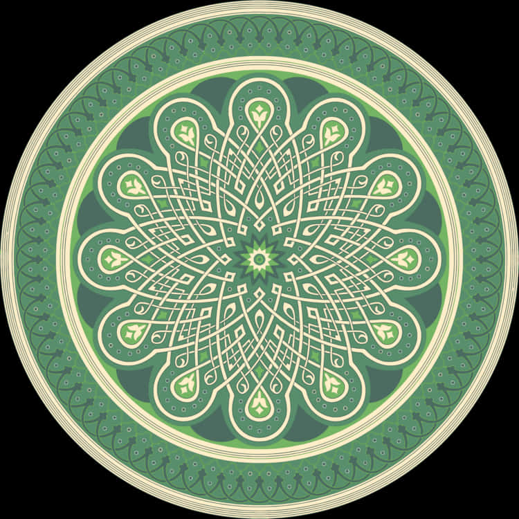 Intricate Green Mandala Pattern PNG