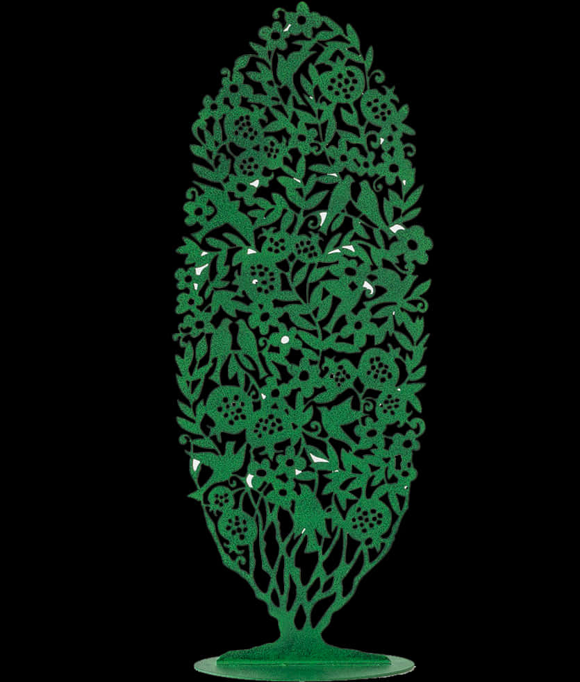 Intricate Green Tree Artwork PNG