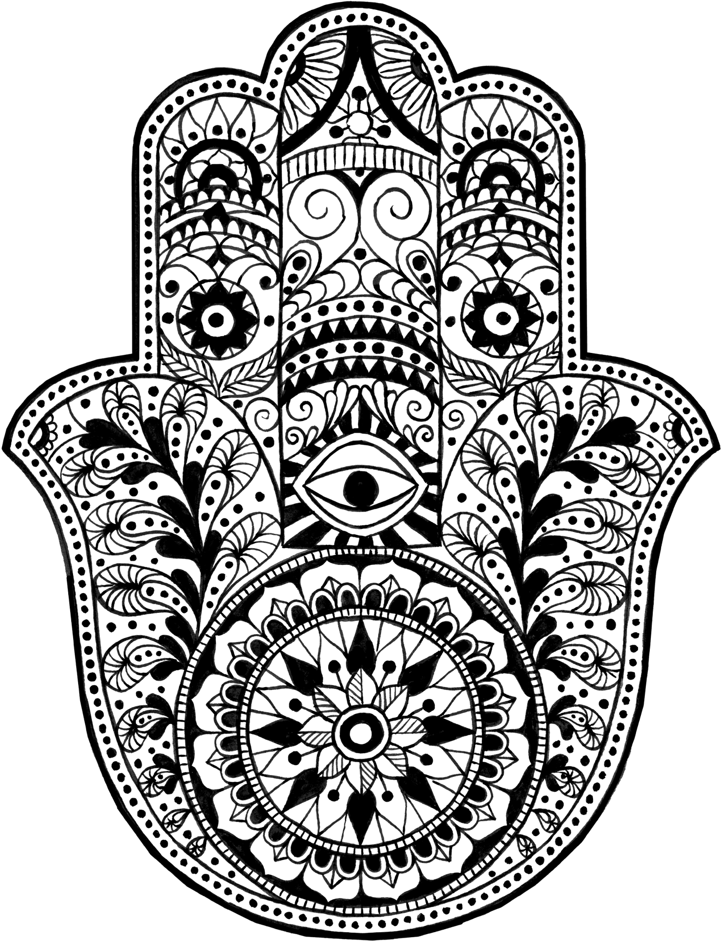 Intricate Hamsa Mandala Design PNG