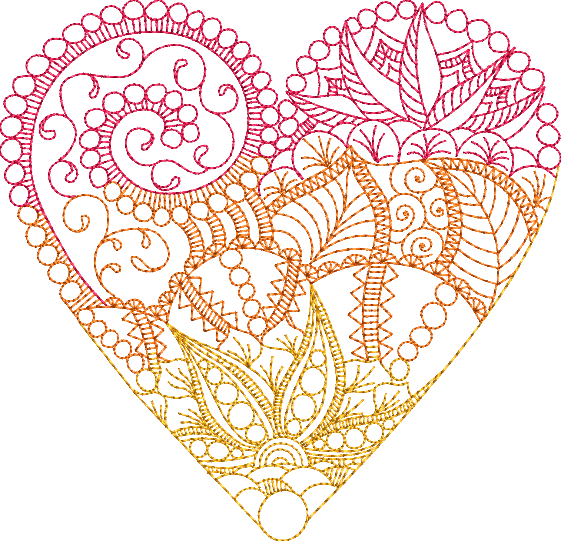 Intricate Heart Pattern Doodle PNG