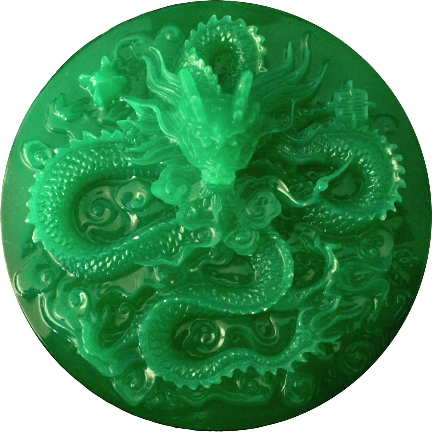Intricate Jade Dragon Carving PNG