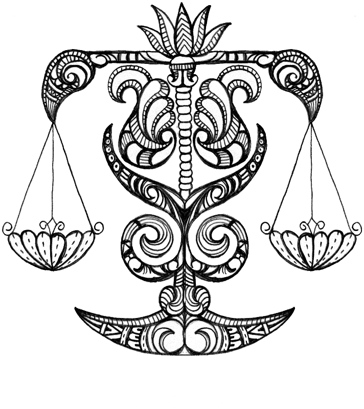 Intricate Libra Zodiac Symbol PNG