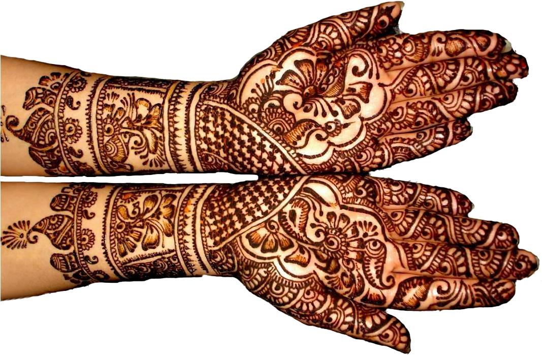 Intricate Mehndi Designon Hands PNG