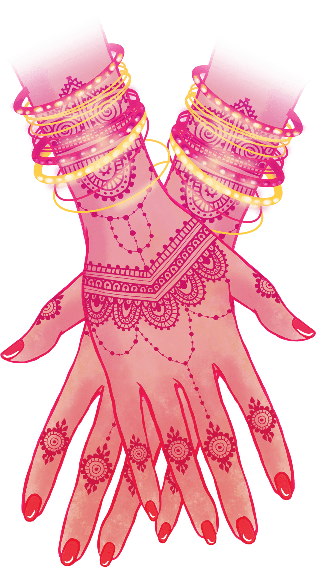 Intricate Mehndi Designon Handswith Bangles PNG